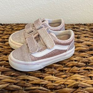 Vans Old Skool V Glitter Skate Shoe Toddler